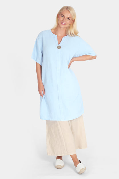 Gia Notch Neck Tunic Dress