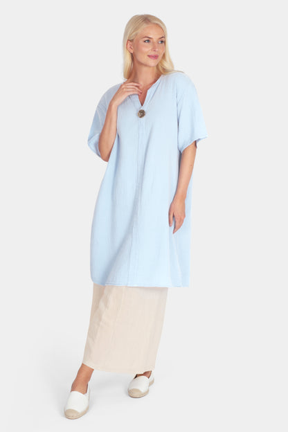 Gia Notch Neck Tunic Dress