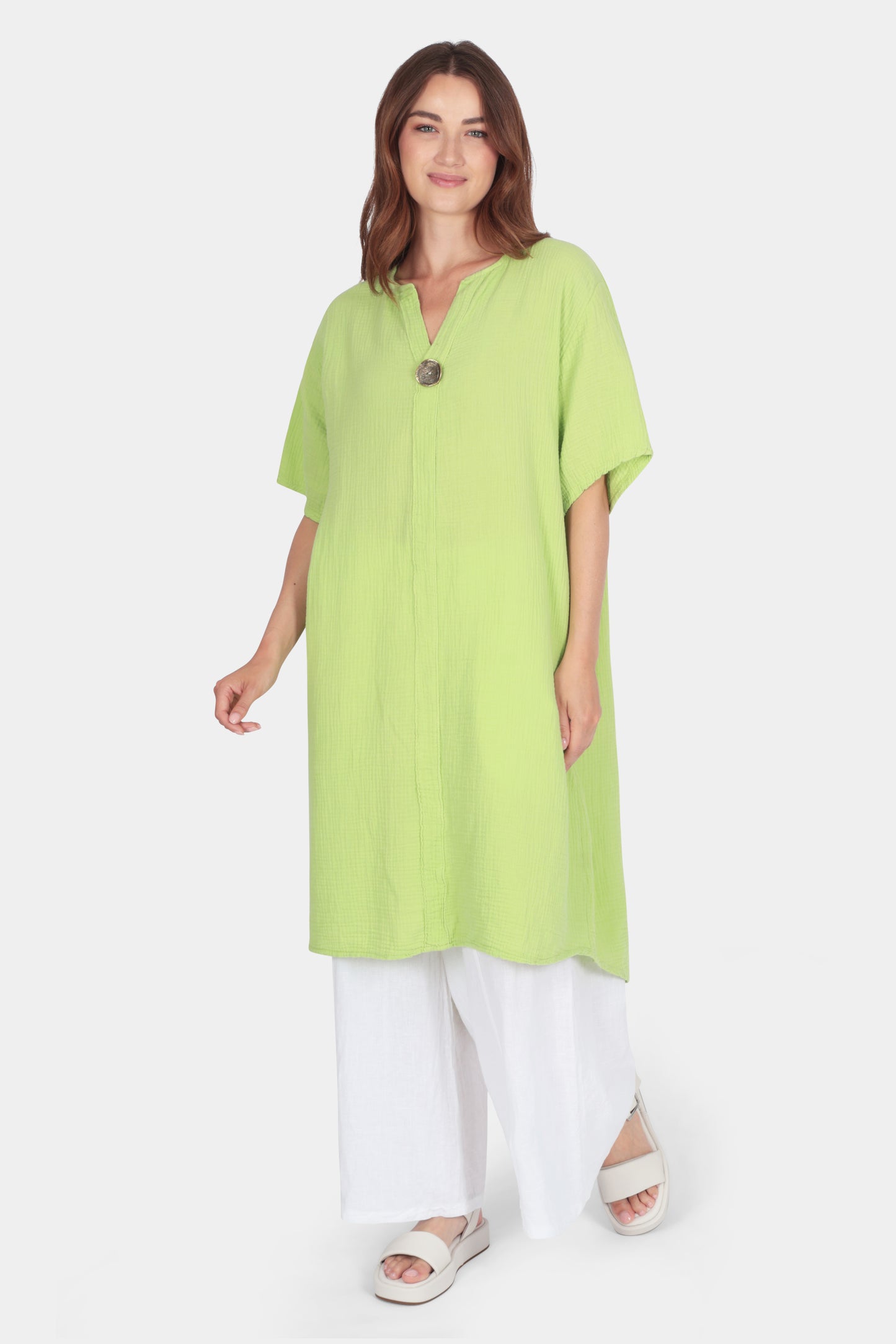 Gia Notch Neck Tunic Dress