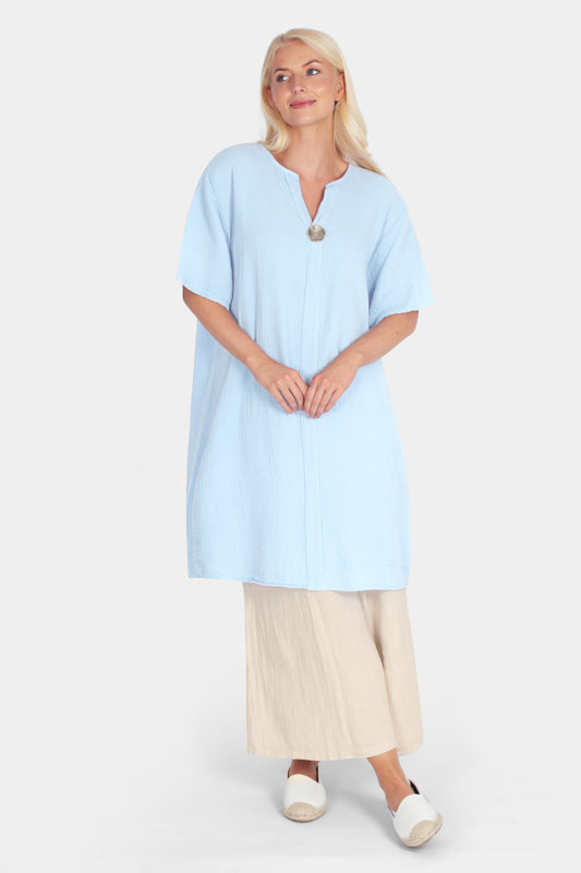 Gia Notch Neck Tunic Dress
