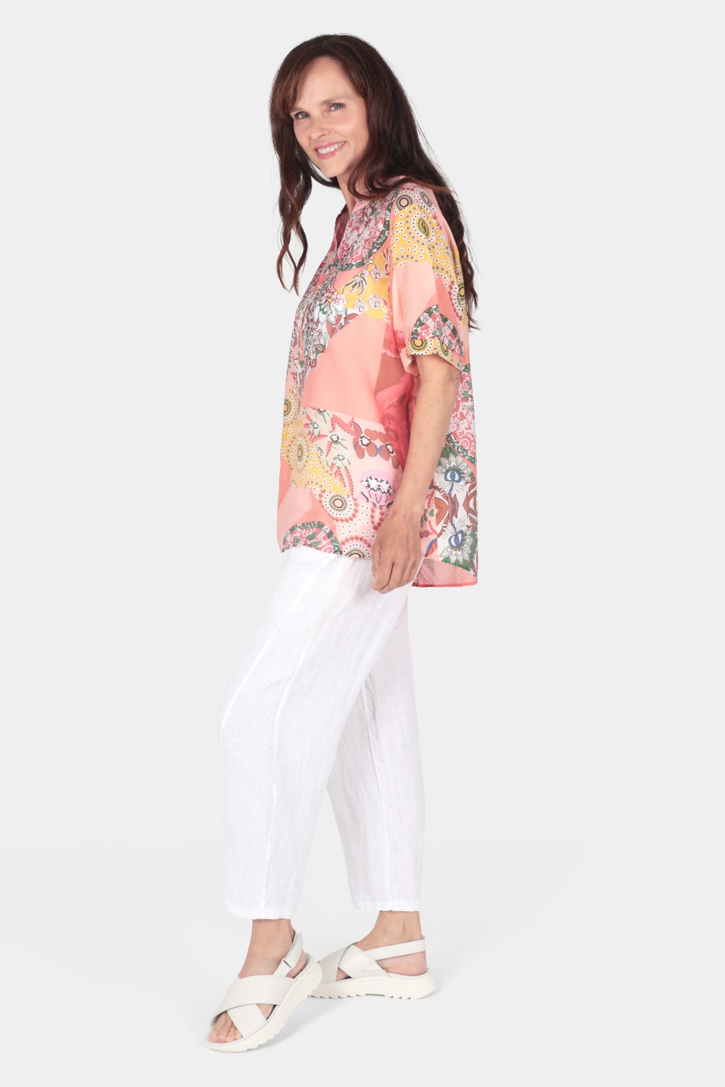 Capri Garden Short Sleeve Blouse