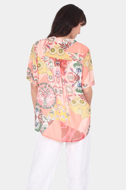 Capri Garden Short Sleeve Blouse