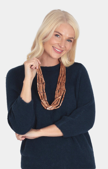 Layered Mosaic Bead Necklace