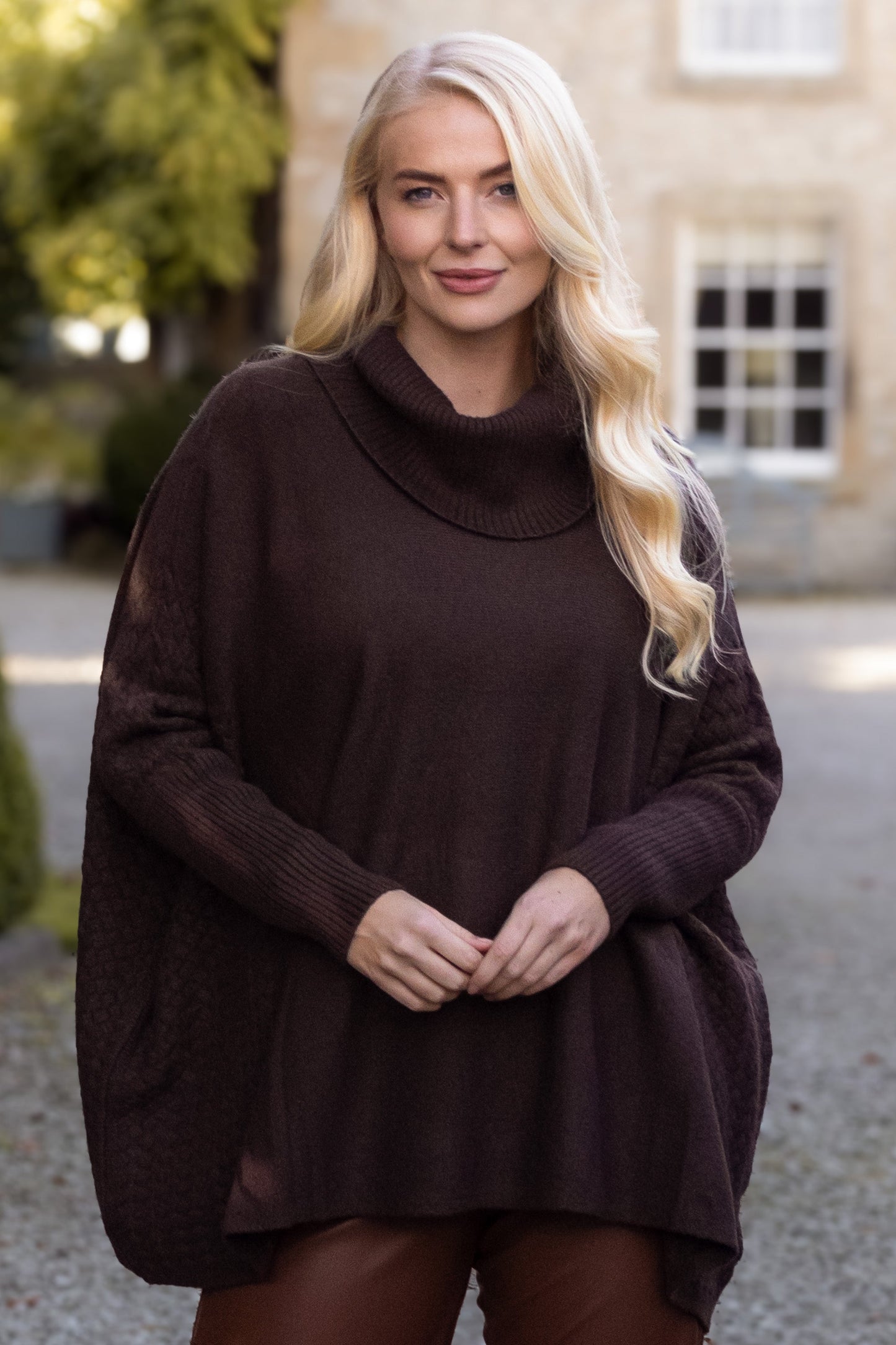 Poncho Style Knit Jumper