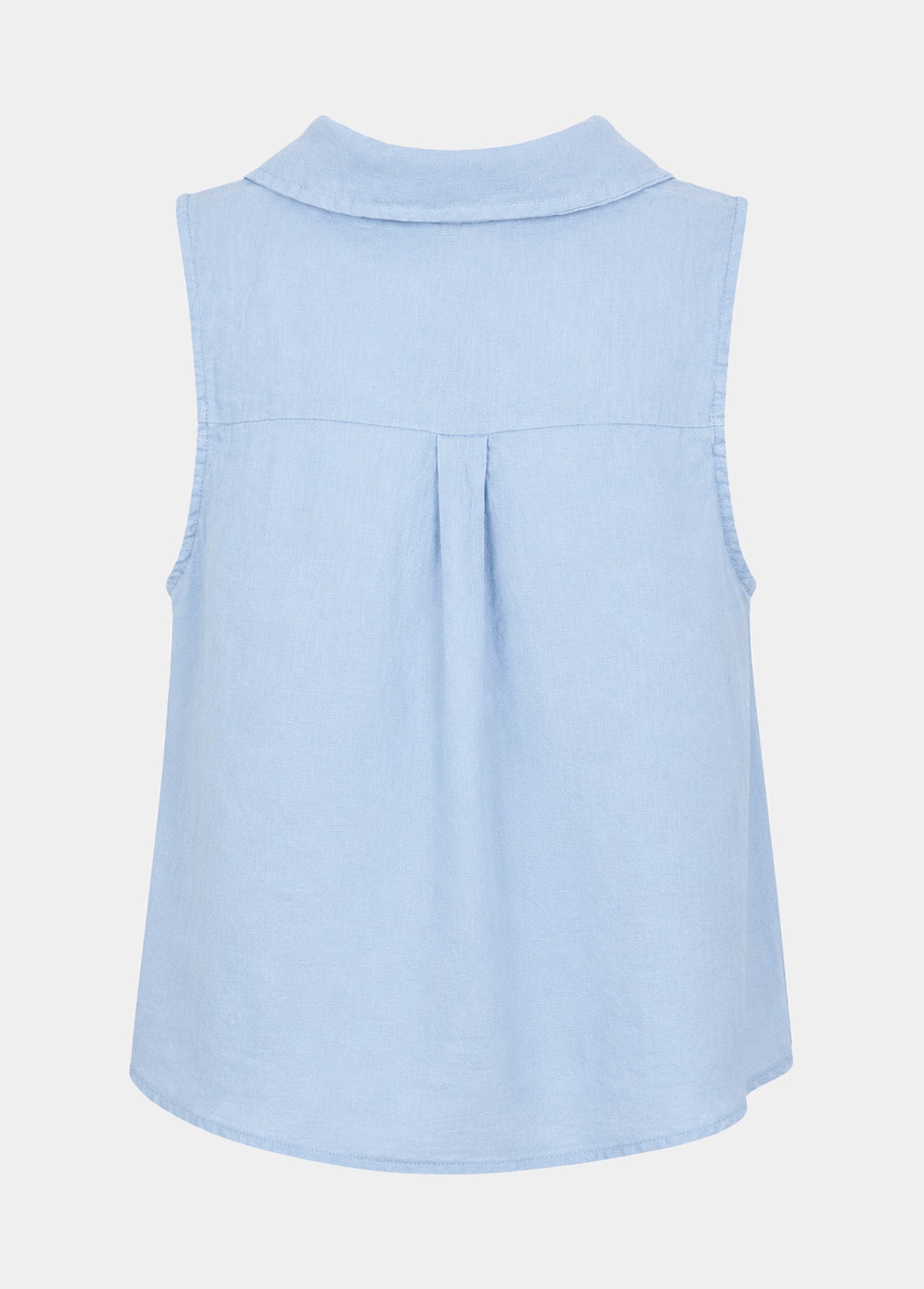 Linen Sleeveless Collar Top
