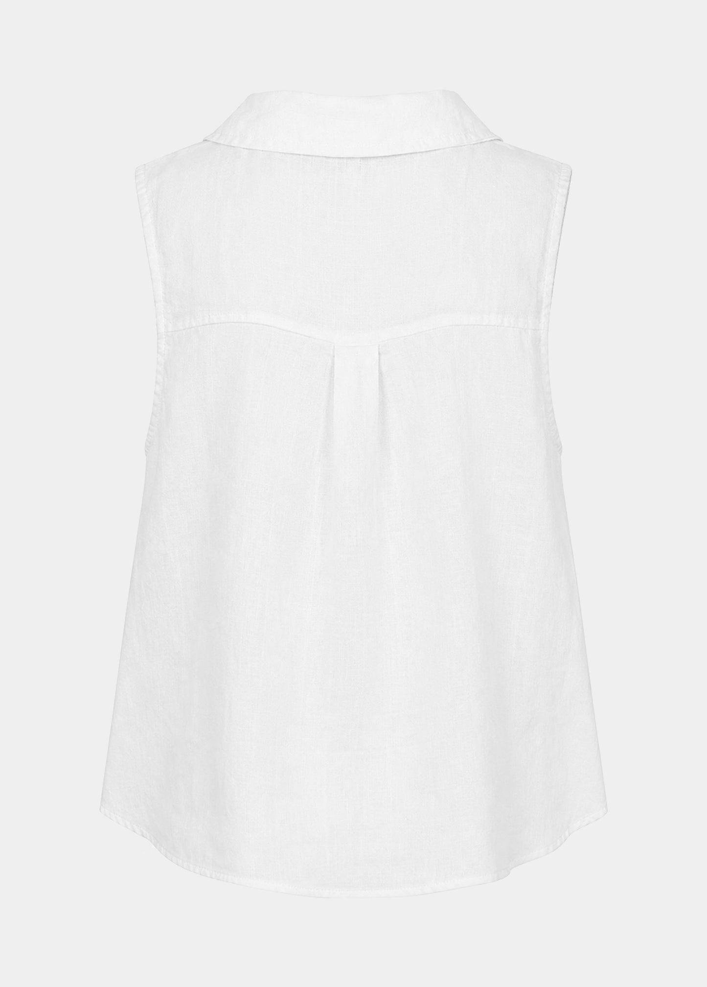 Linen Sleeveless Collar Top