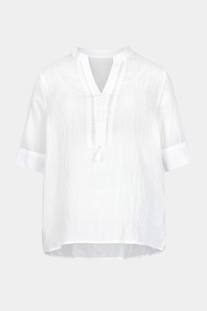 Tassel Neck Silk Blend Blouse