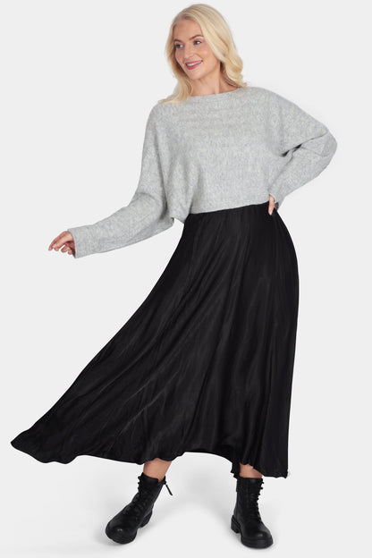 Silk High Low Maxi Skirt
