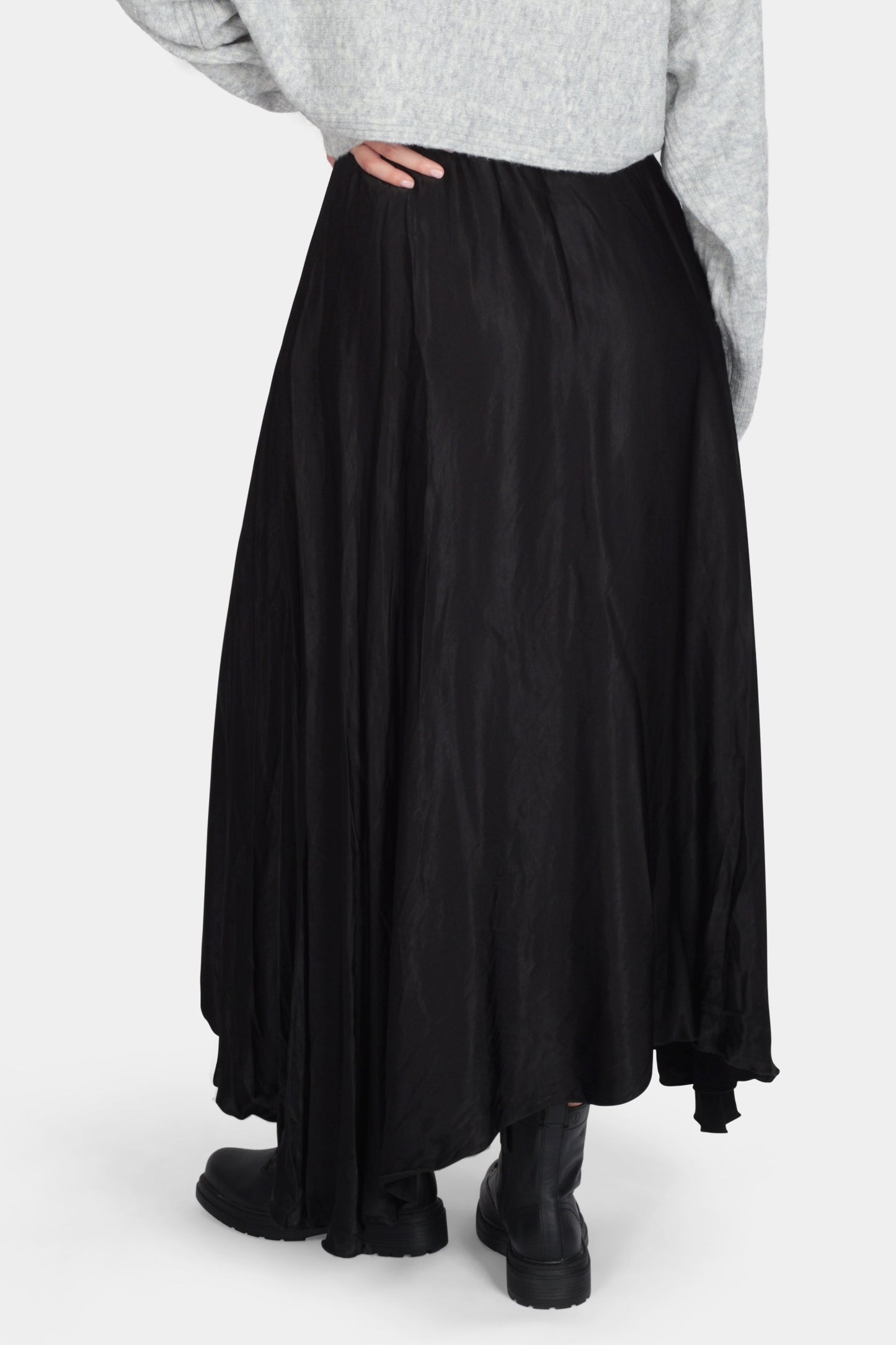 Silk High Low Maxi Skirt