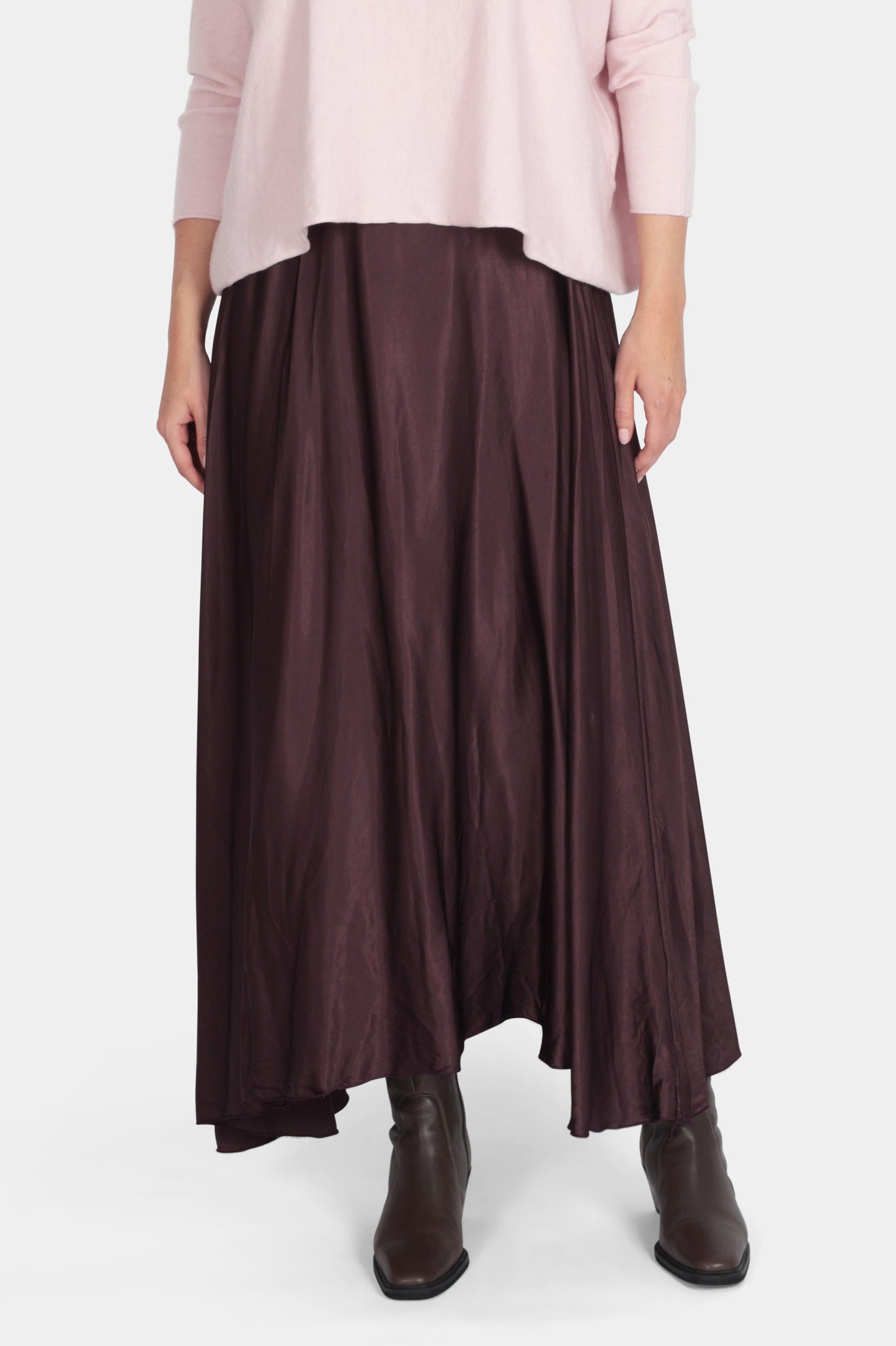 Silk High Low Maxi Skirt