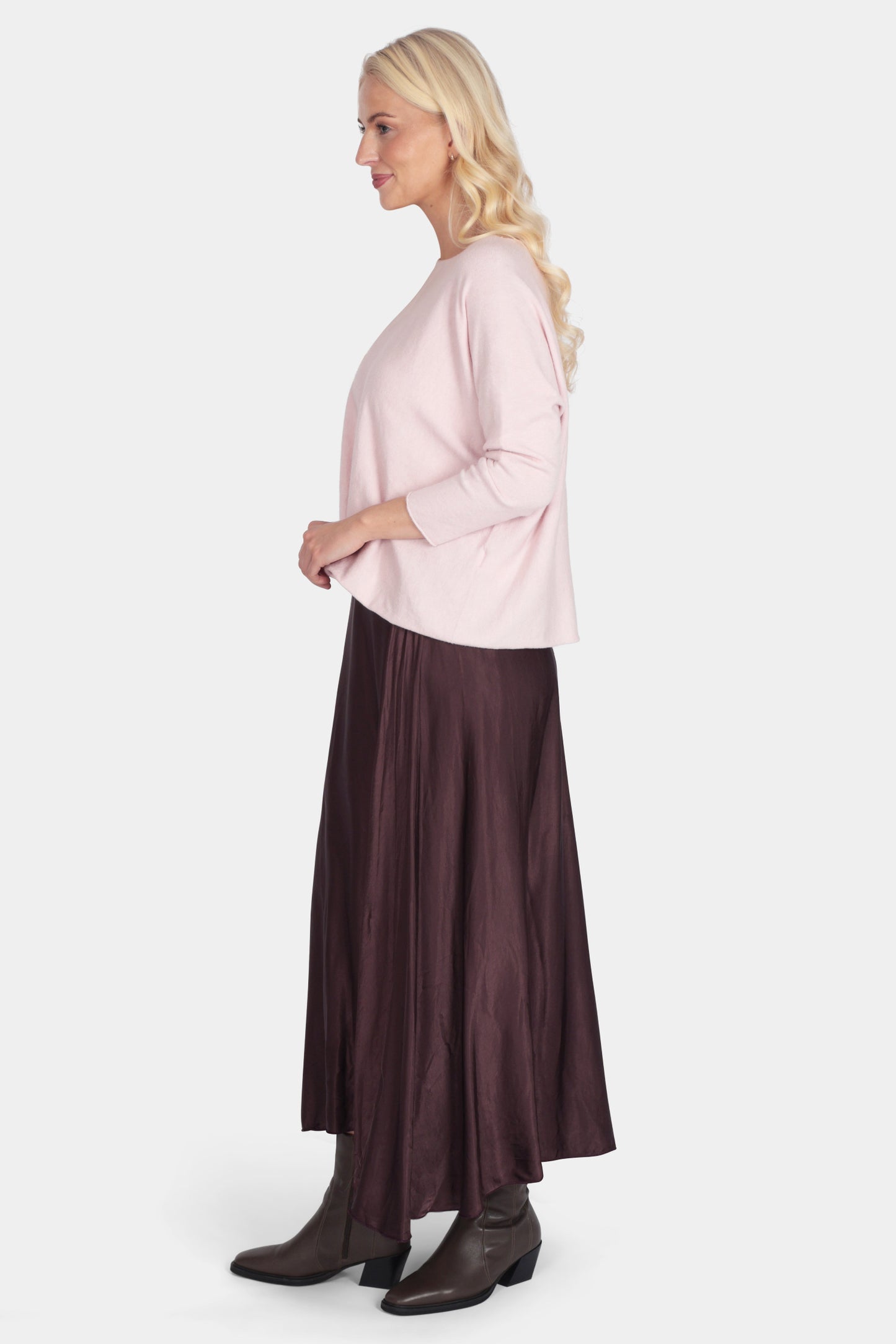 Silk High Low Maxi Skirt