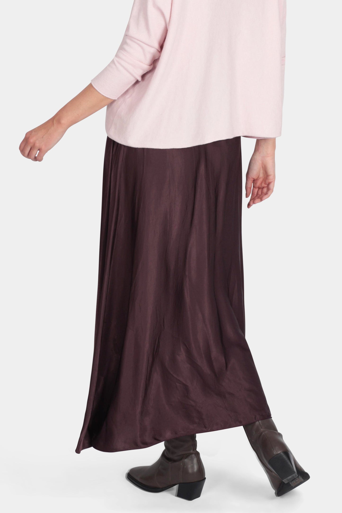 Silk High Low Maxi Skirt