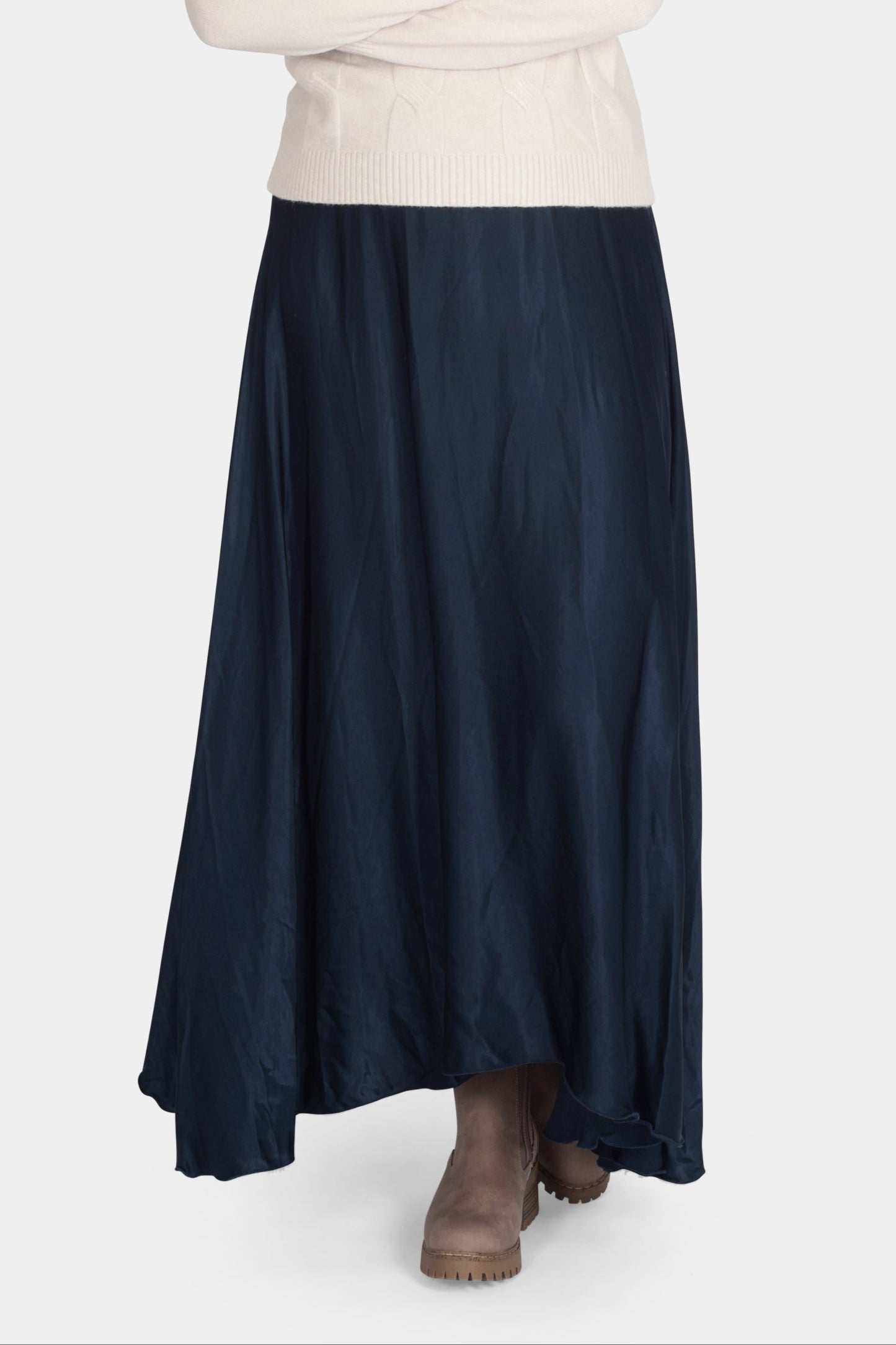 Silk High Low Maxi Skirt