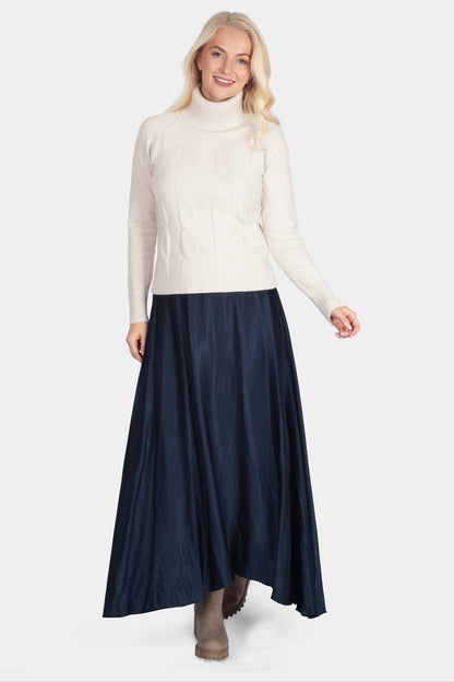 Silk High Low Maxi Skirt