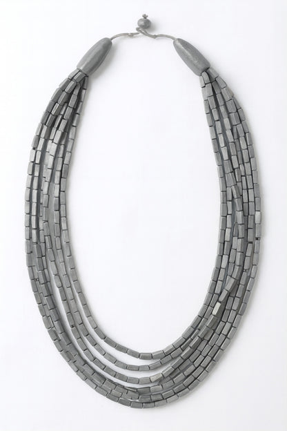 Layered Mosaic Bead Necklace