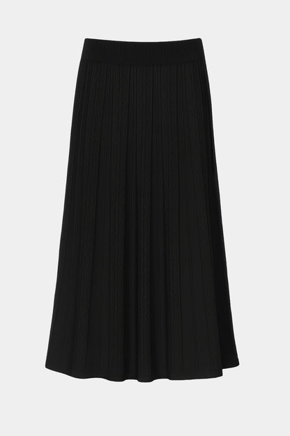 Soft Knit Cable Pleat Skirt