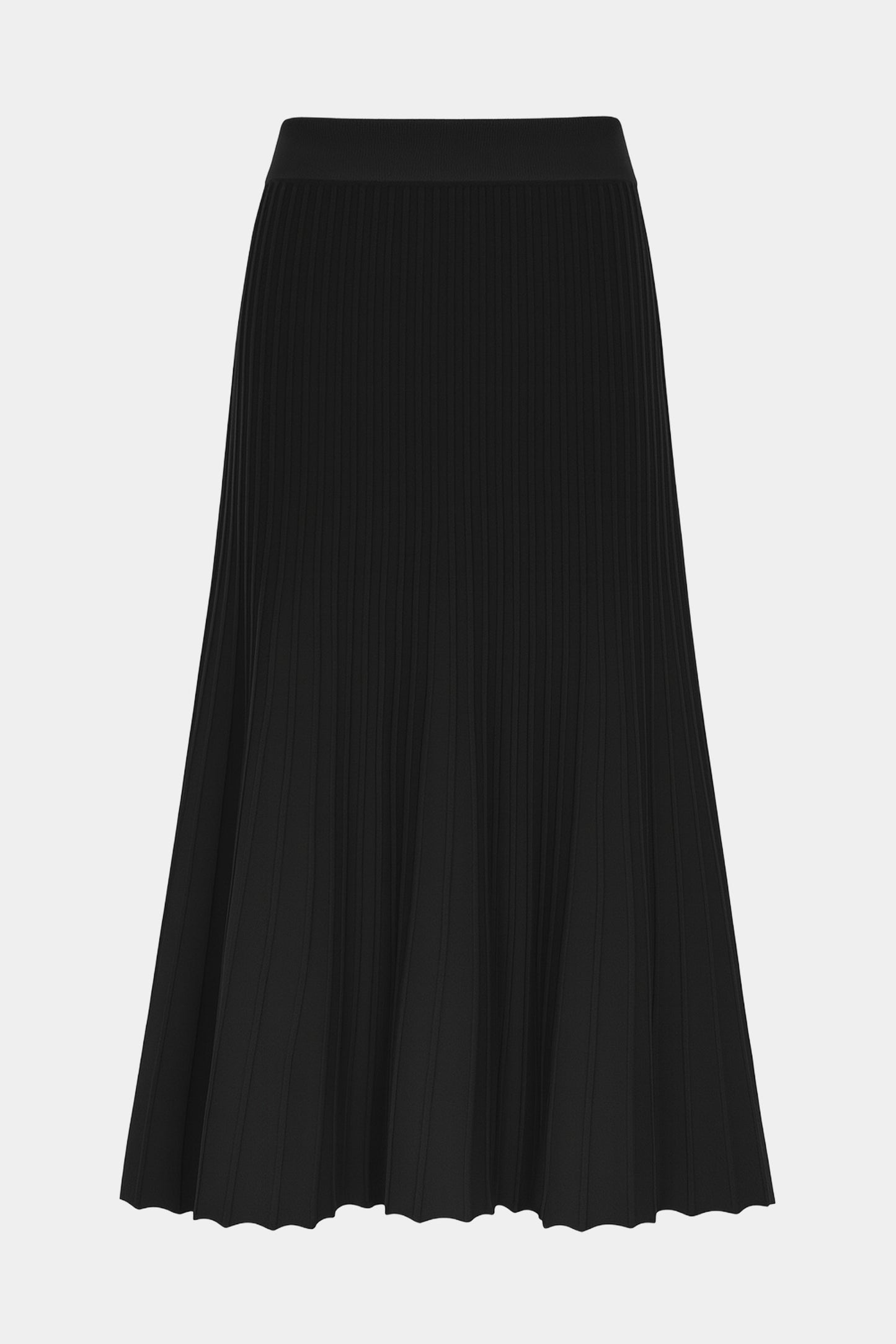 Soft Knit Pleated Midi Skirt