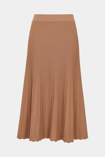 Soft Knit Pleated Midi Skirt