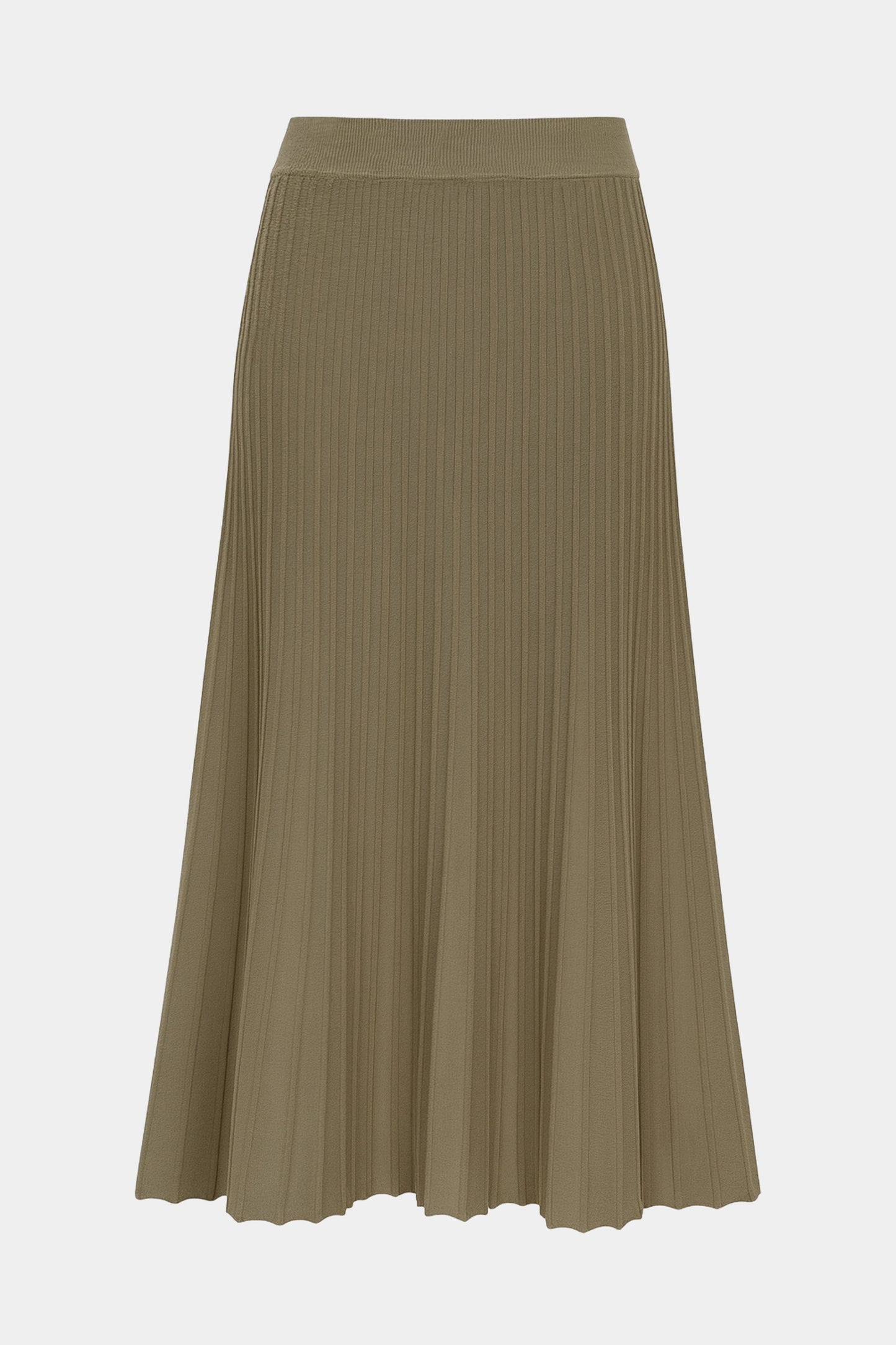 Soft Knit Pleated Midi Skirt