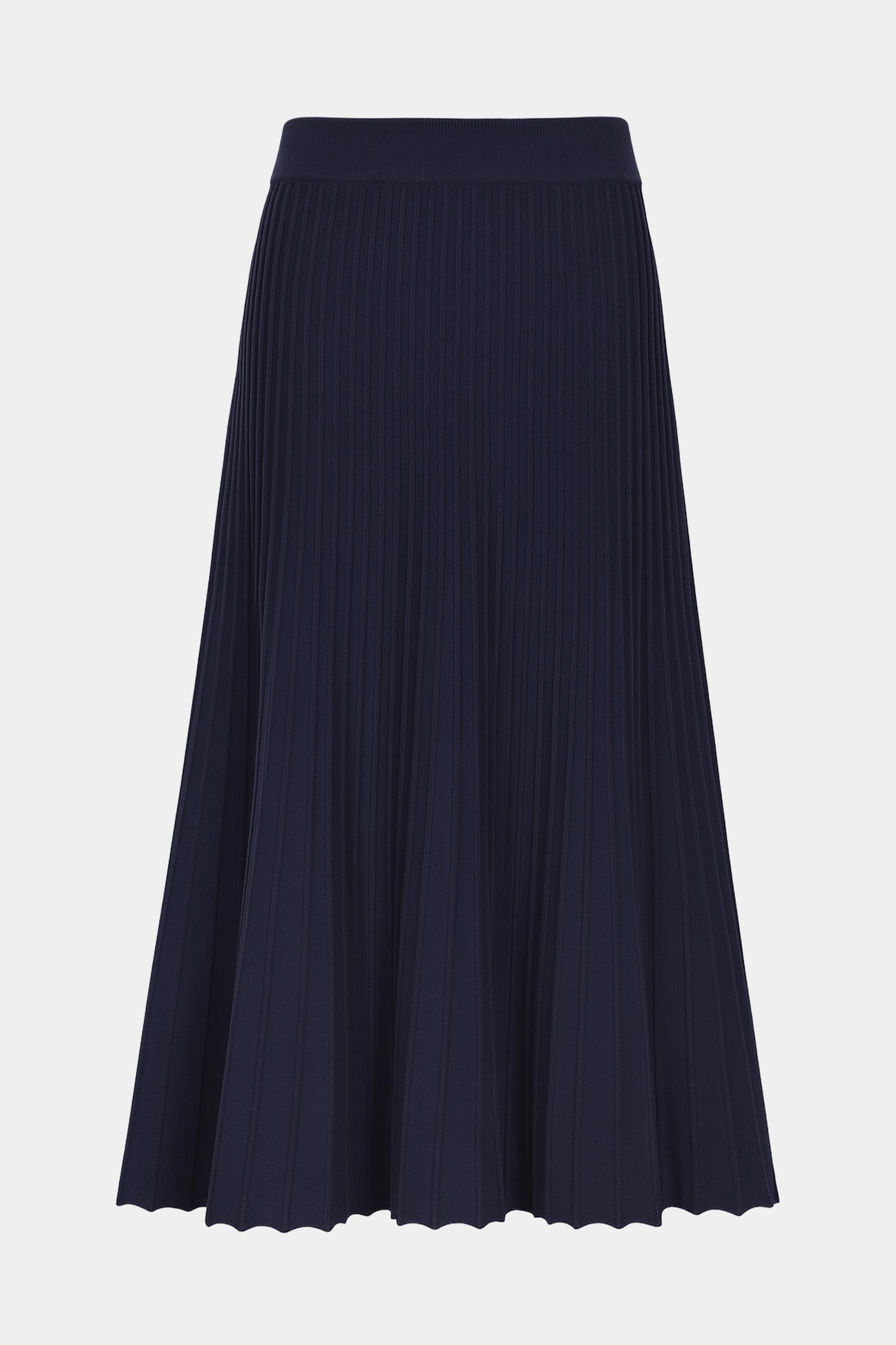 Soft Knit Pleated Midi Skirt