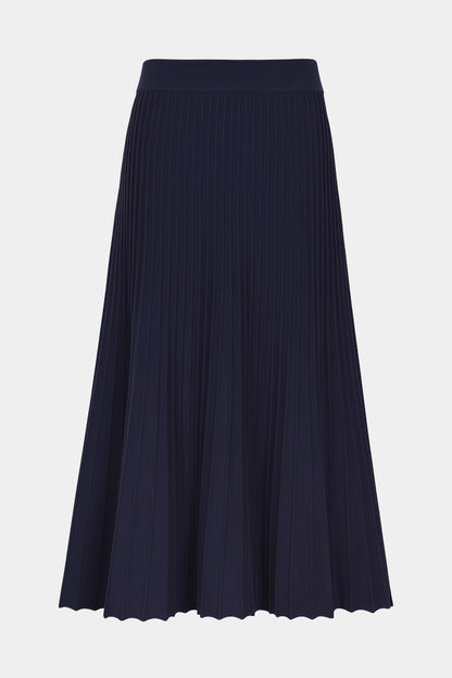 Soft Knit Pleated Midi Skirt