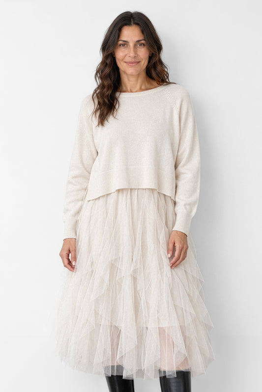 Adria Button Back Knit Dress Set