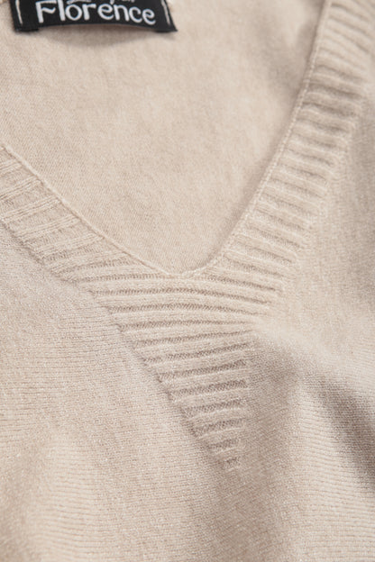 Two Pocket Fine Knit V Tunic