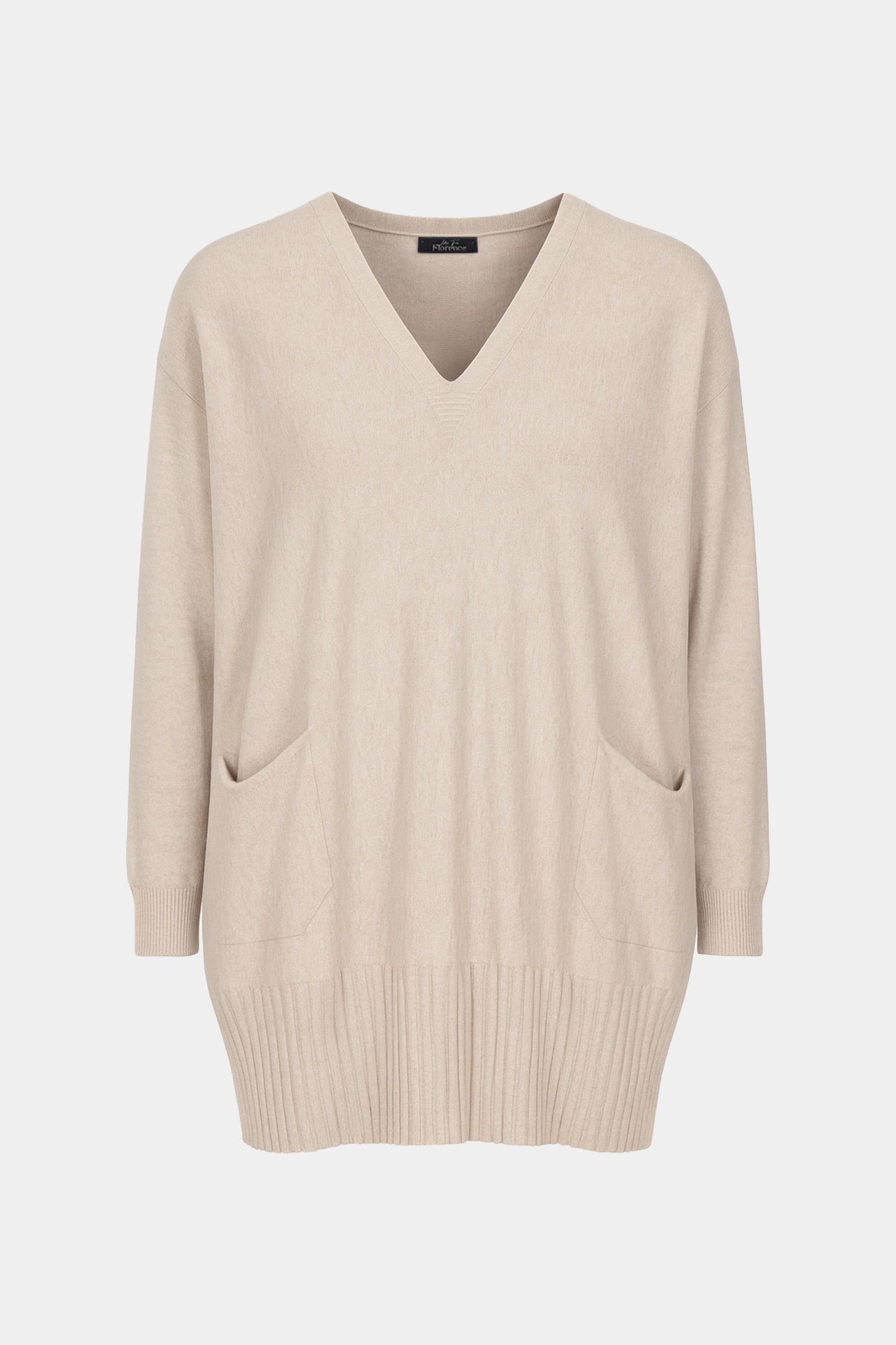 Two Pocket Fine Knit V Tunic