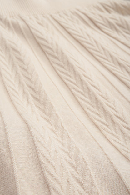 Soft Knit Cable Pleat Skirt