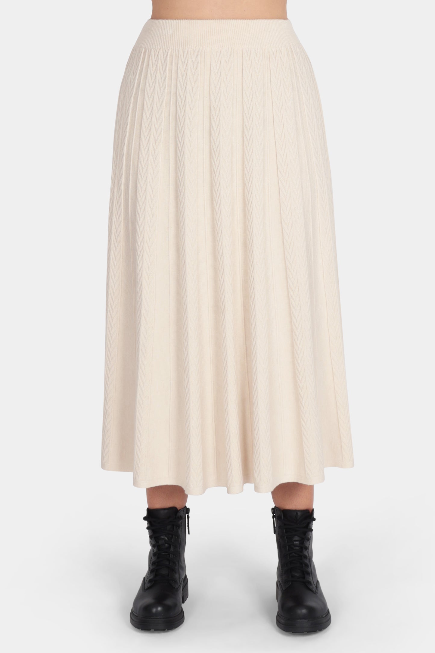 Soft Knit Cable Pleat Skirt