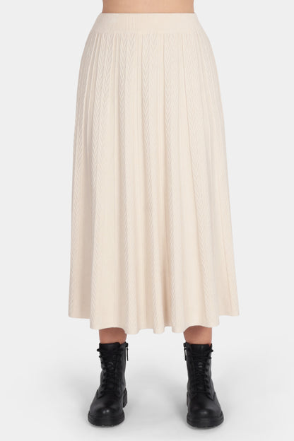 Soft Knit Cable Pleat Skirt