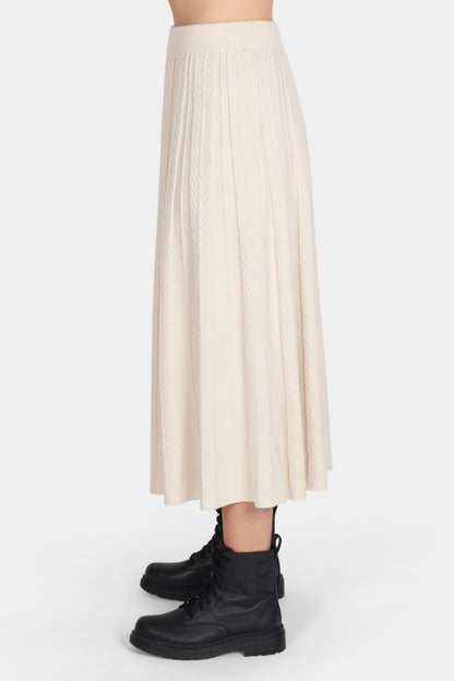 Soft Knit Cable Pleat Skirt