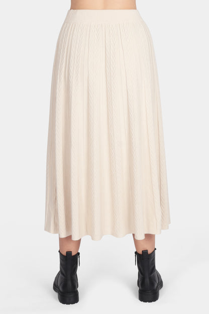 Soft Knit Cable Pleat Skirt