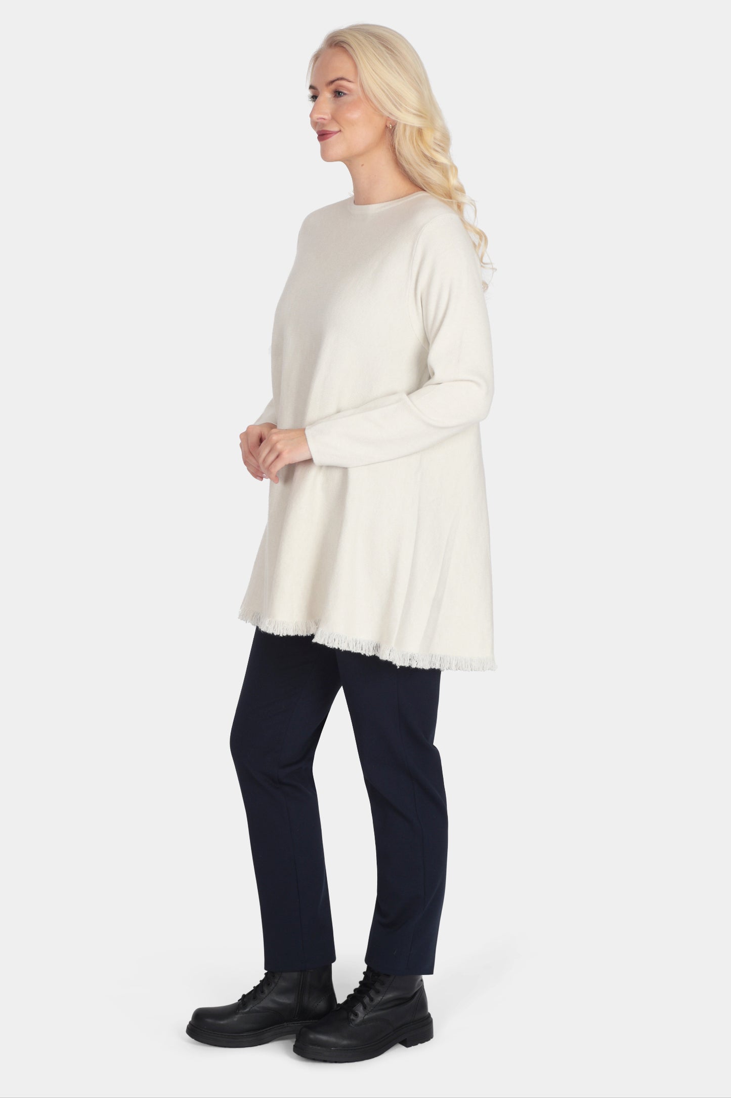 Crew Fringe Hem Knit Tunic