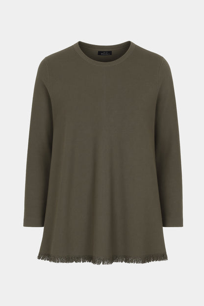 Crew Fringe Hem Knit Tunic
