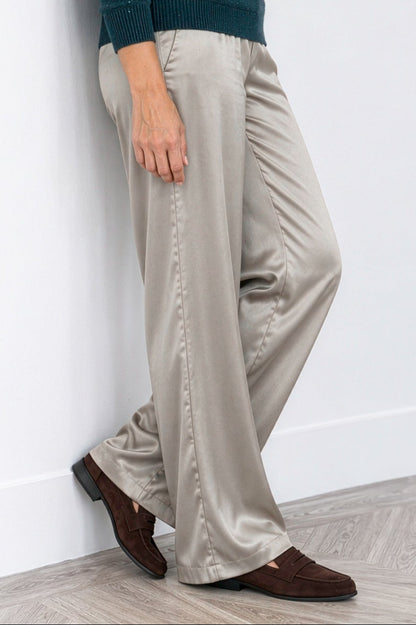 Satin Wide Leg Trousers