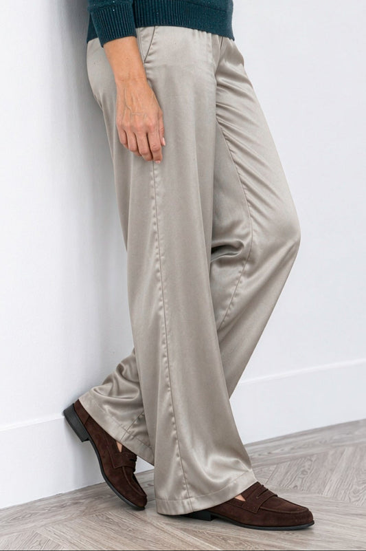 Satin Wide Leg Trousers
