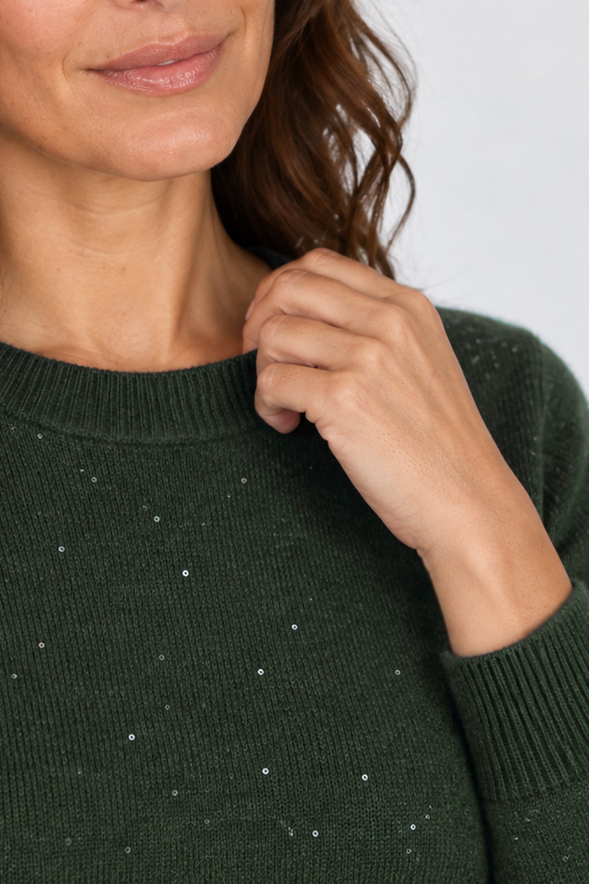 Sequin Knit Crew Jumper