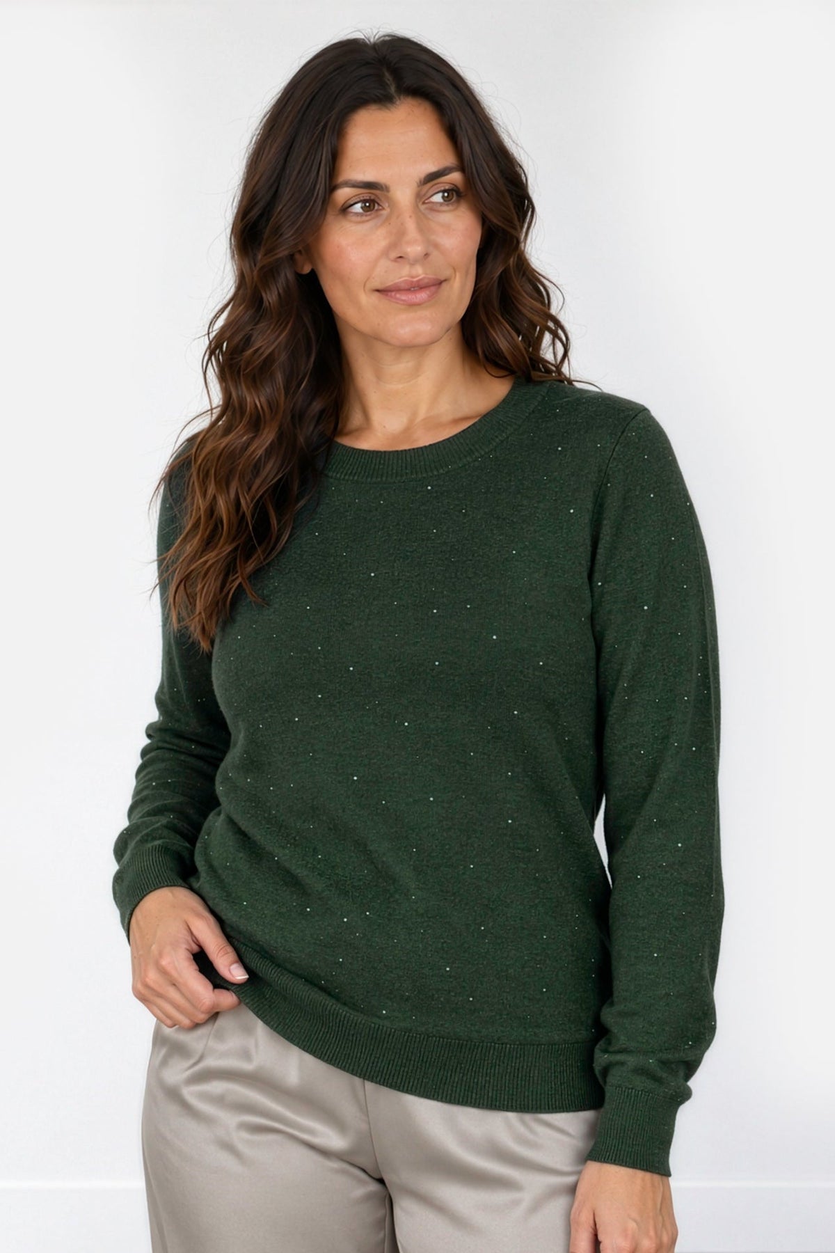 Sequin Knit Crew Jumper