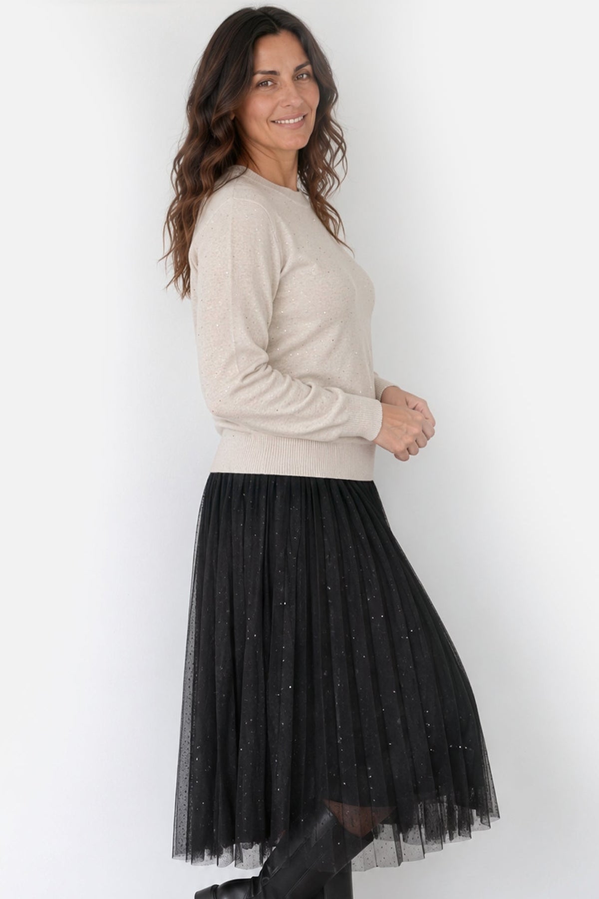 Sequin Knit Crew Jumper