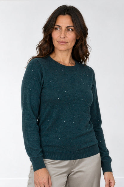 Sequin Knit Crew Jumper