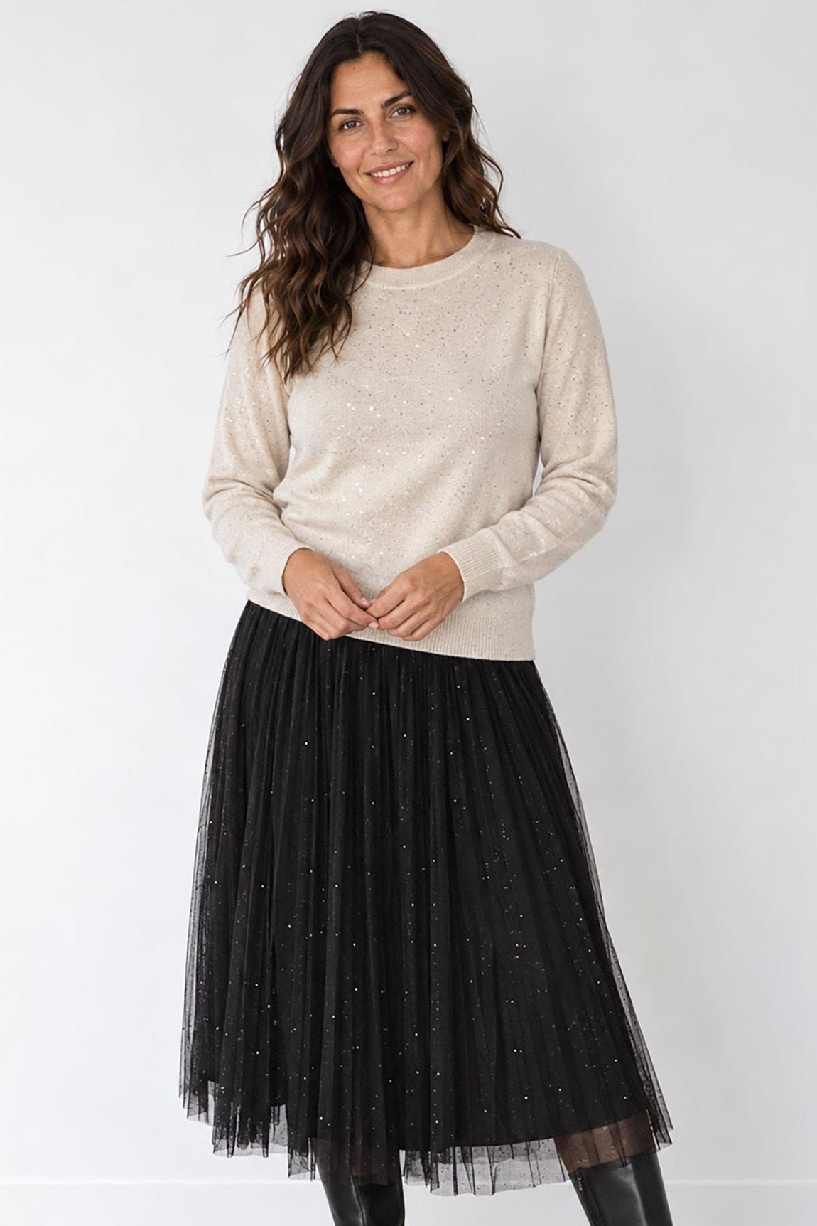 Sequin Knit Crew Jumper