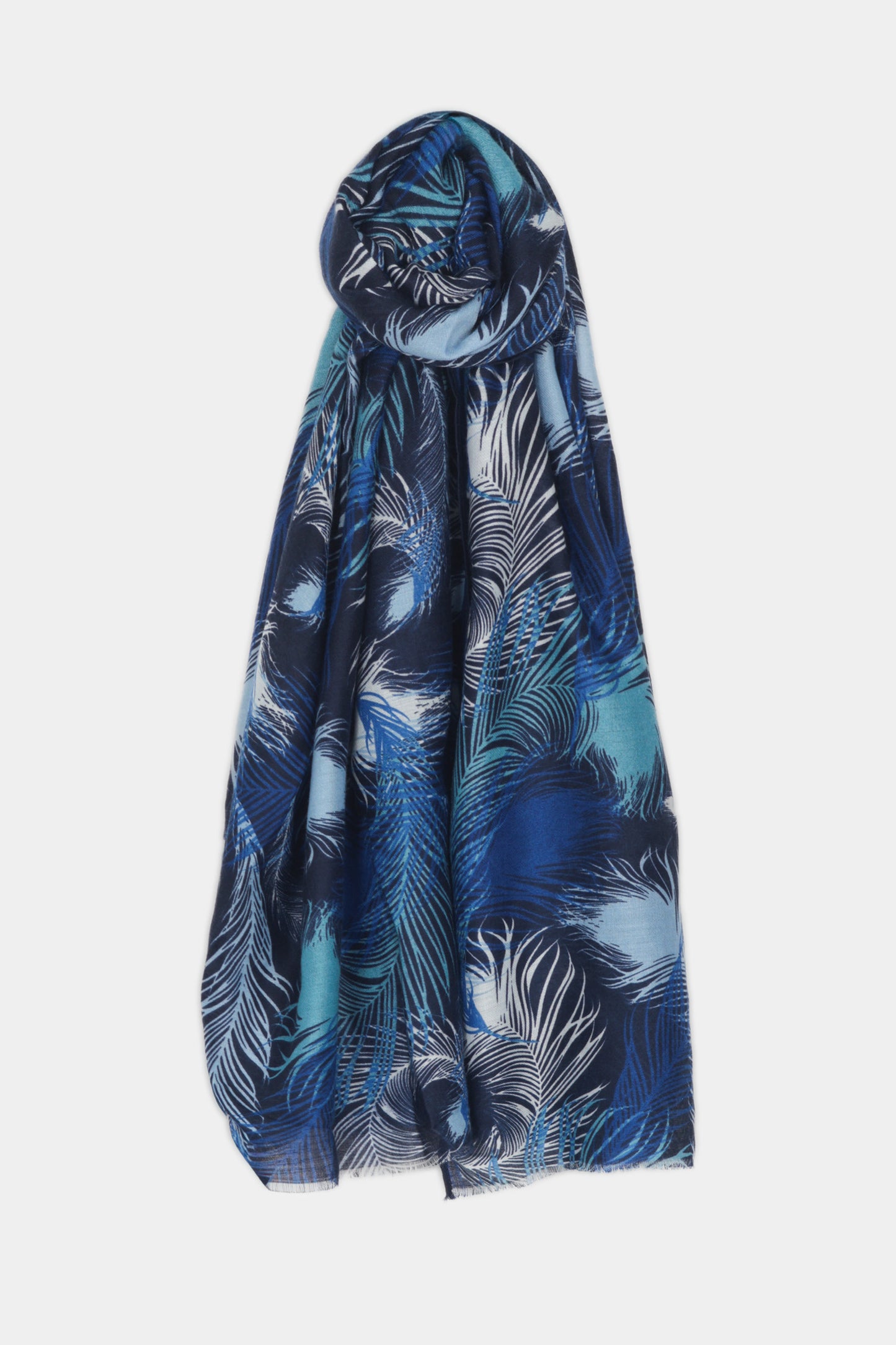 Feather Motif Print Scarf
