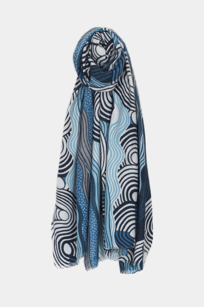 Geometric Swirl Print Scarf