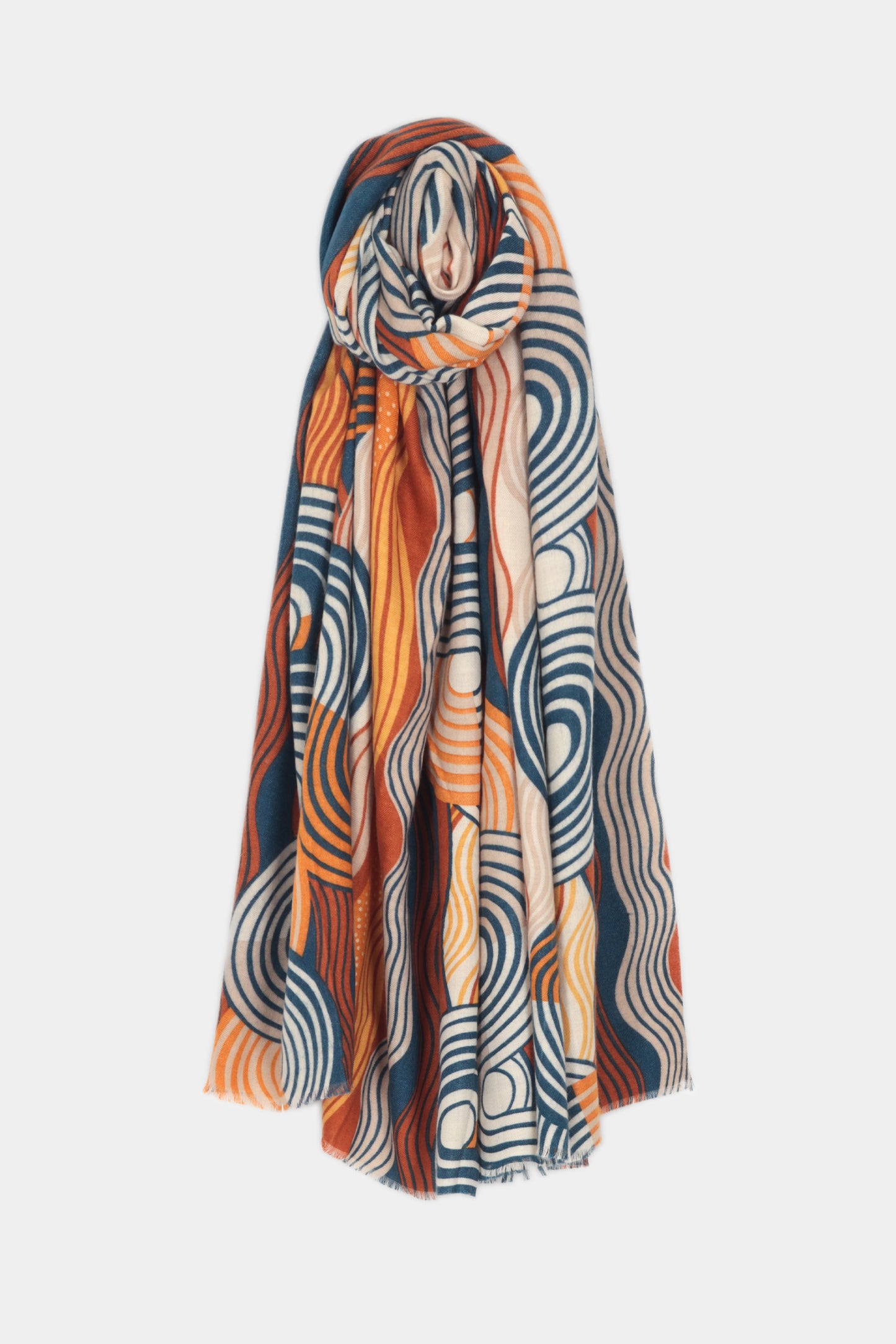 Geometric Swirl Print Scarf
