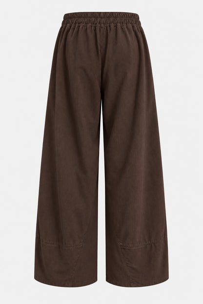 Curved Hem Cotton Cord Trousers