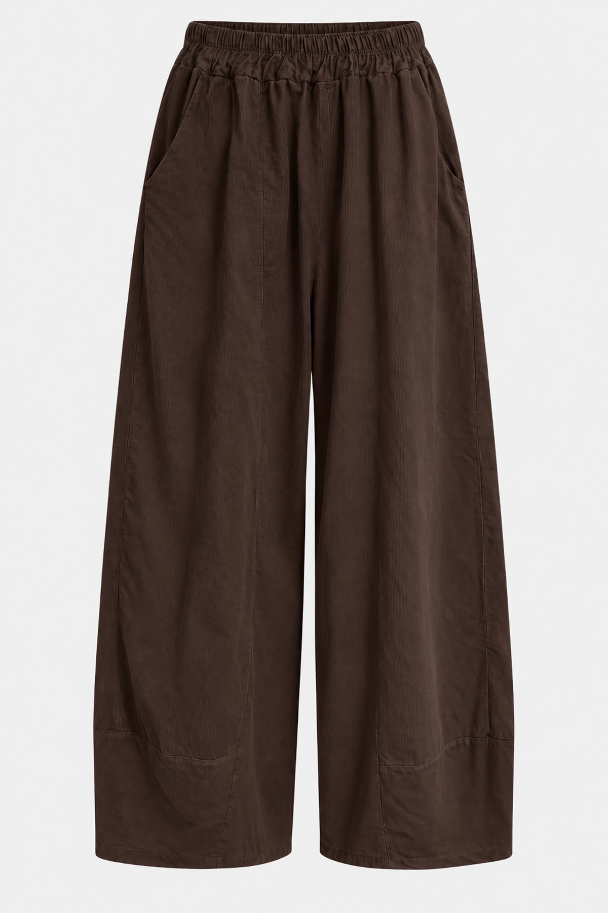 Curved Hem Cotton Cord Trousers