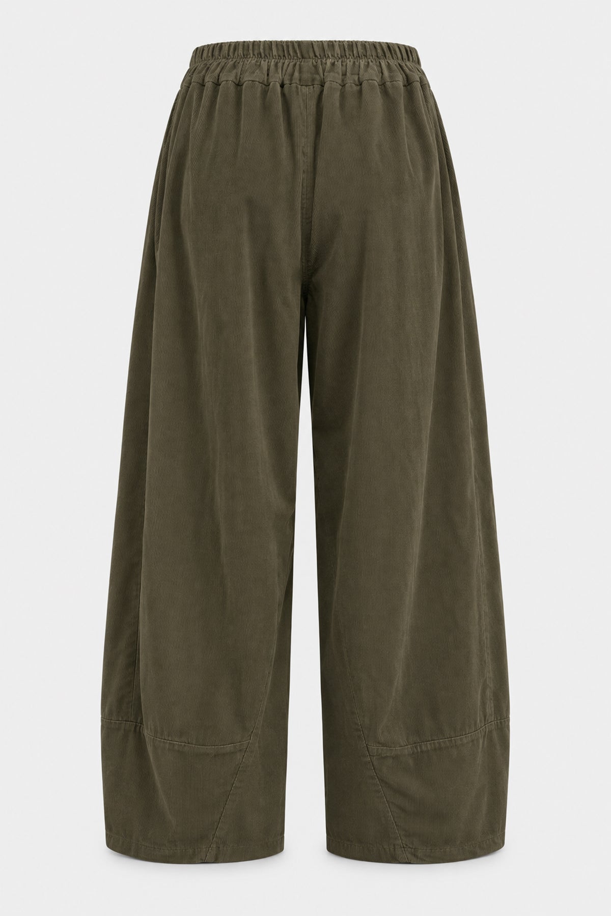 Curved Hem Cotton Cord Trousers