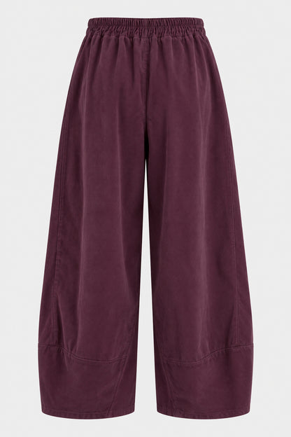 Curved Hem Cotton Cord Trousers
