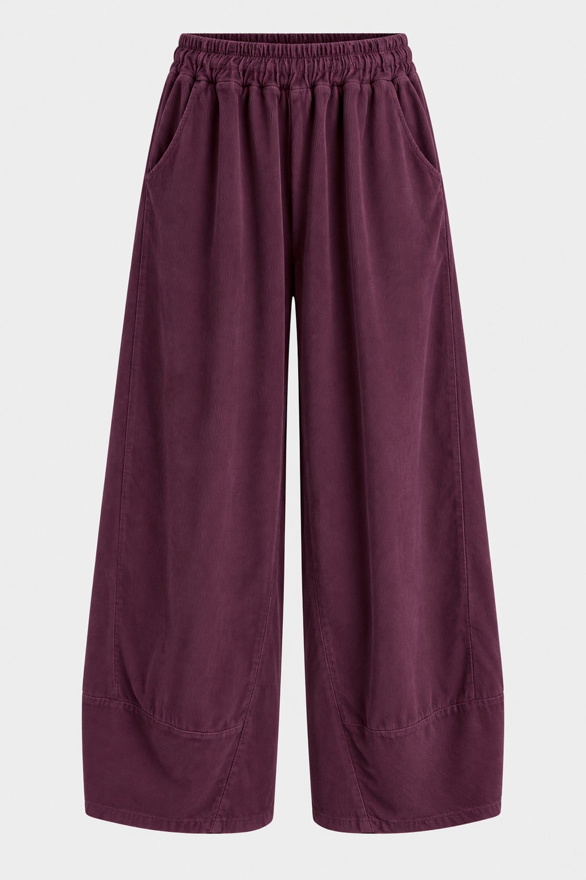 Curved Hem Cotton Cord Trousers